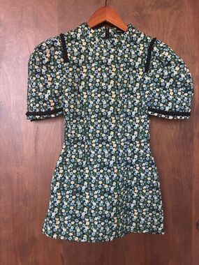 Sister Jane Green Floral Puff-Sleeve Kids Dress PLEASE READ DESCRIPTION